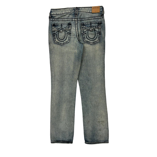 Age 14 True Religion Contrast Stitch Jeans - 28W 29L Light Wash Denim