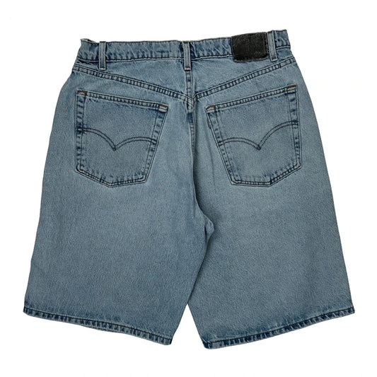 Made In USA Silver Tab Levis Baggy Denim Shorts - 32W 9L Light Wash Cotton