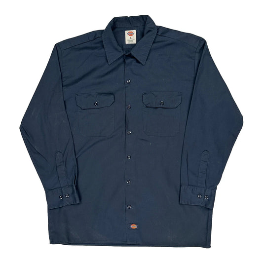 Dickies Shirt - Large Navy Cotton Blend