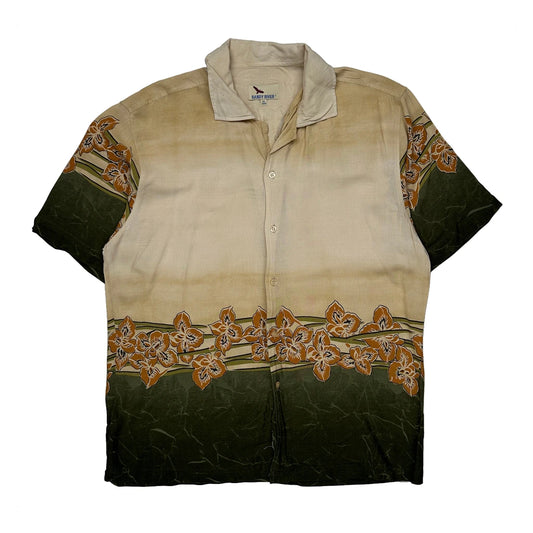 Vintage Randy River Floral Hawaiian Shirt - Medium Beige Cotton