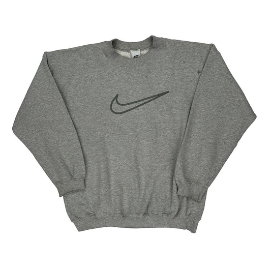 Nike Sweatshirt - Large Grey Cotton Blend