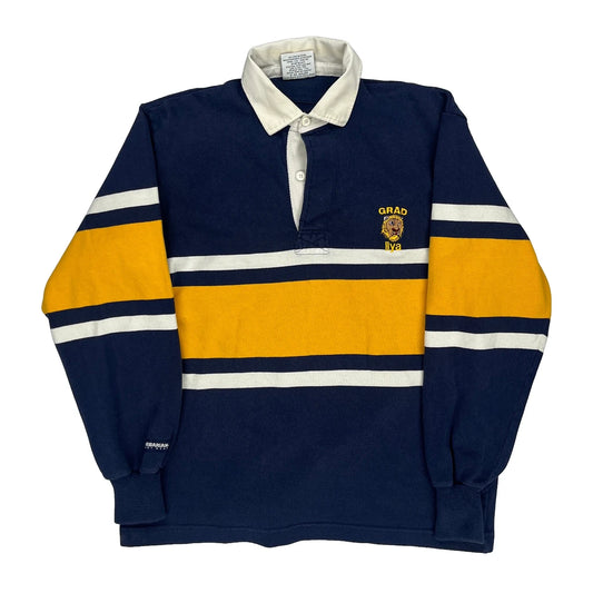 Grad 02 Barbarian Striped Rugby Shirt - Large White Cotton