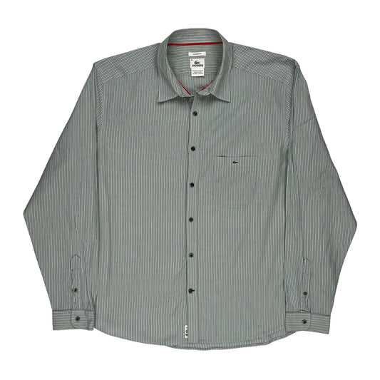 Lacoste Striped Shirt - XL Green Cotton