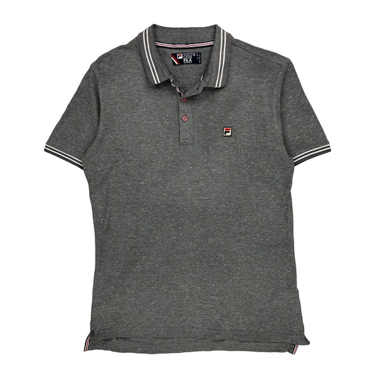 Vintage Fila Polo Shirt - Medium Grey Cotton Blend
