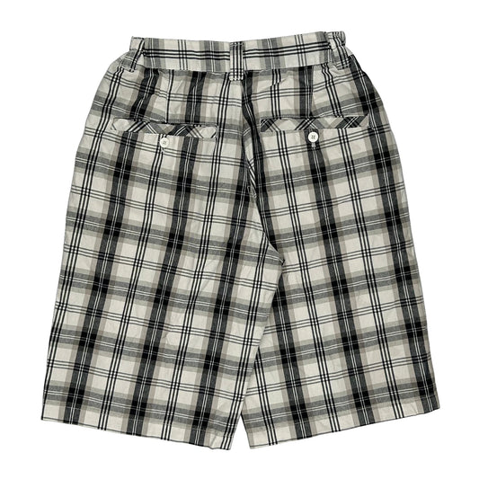 Southpole Checked Shorts - 28W 12L Black & White Cotton