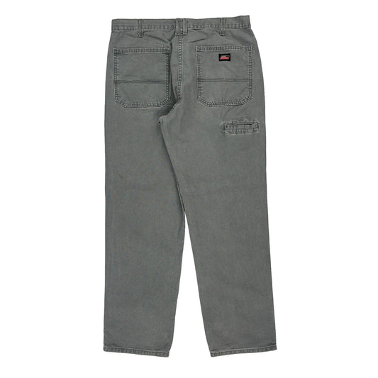 Dickies Trousers - 34W 32L Grey Cotton