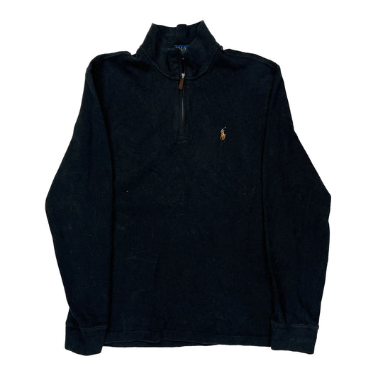 Polo By Ralph Lauren 1/4 Zip - Medium Black Cotton