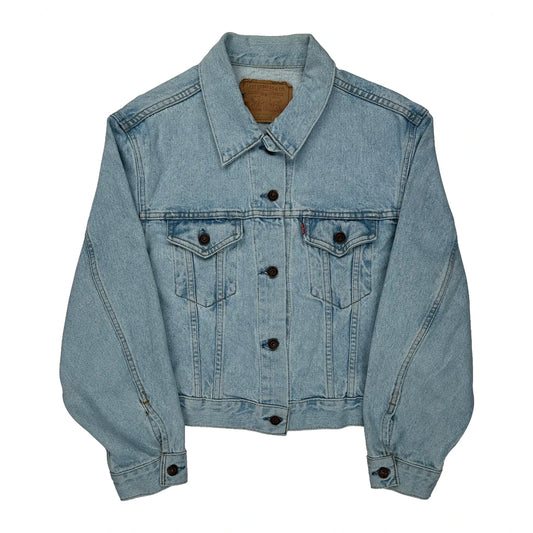 Levis Cropped Denim Jacket - Large Light Wash Denim