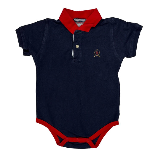 12-18 Months Tommy Hilfiger Polo Shirt - 2XS Navy Cotton