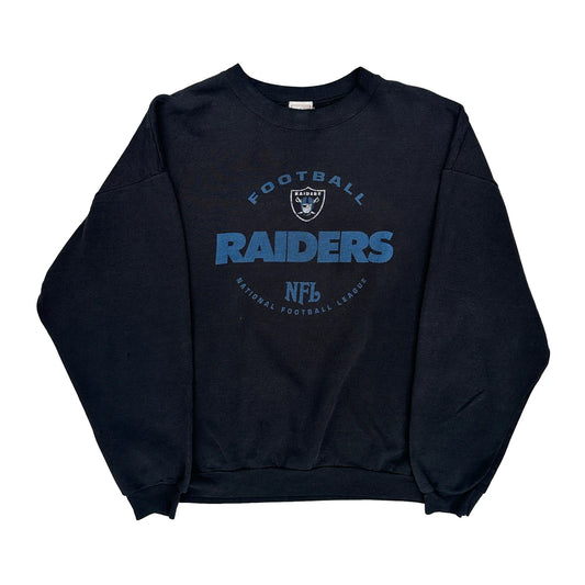 Raiders Nfl Sweatshirt - 2XL Blue Cotton