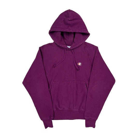 Vintage Reverse Weave Champion Hoodie - Small Purple Cotton