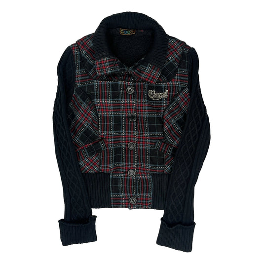 Coogi Checked Jacket - Medium Black Polyester
