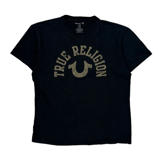 True Religion Graphic T-Shirt - Large Black Cotton