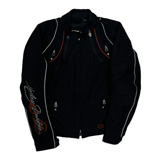 Vintage Riding Gear Harley Davidson Graphic Jacket - XS Black Polyester