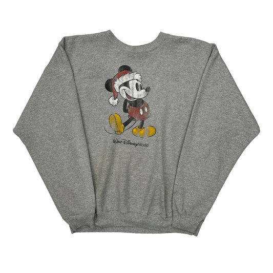 Disney Christmas Sweatshirt - Large Grey Cotton Blend