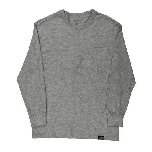 Dickies Long Sleeve T-Shirt - Large Grey Cotton Blend