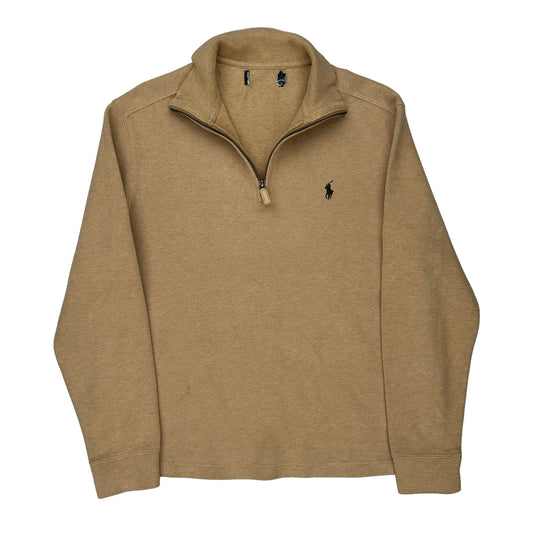 Polo By Ralph Lauren 1/4 Zip - XL Beige Cotton