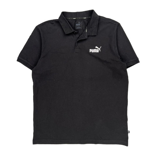 Puma Polo Shirt - Large Black Cotton