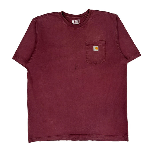 Carhartt Tall T-Shirt - XL Burgundy Cotton