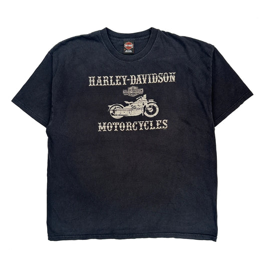 Harley Davidson Graphic T-Shirt - 2XL Black Cotton