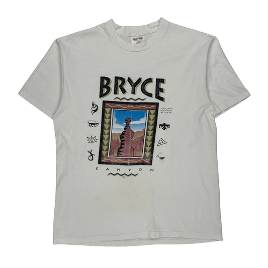 Oneita Graphic T-Shirt - Large White Cotton