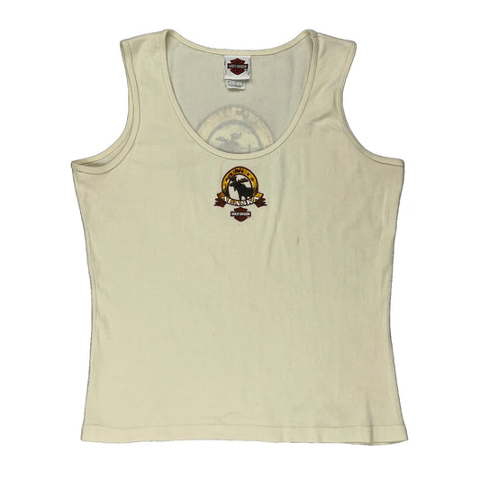Harley Davidson Graphic Vest - XL Cream Cotton