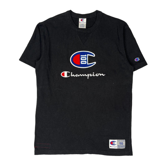 Champion Graphic T-Shirt - Large Black Cotton