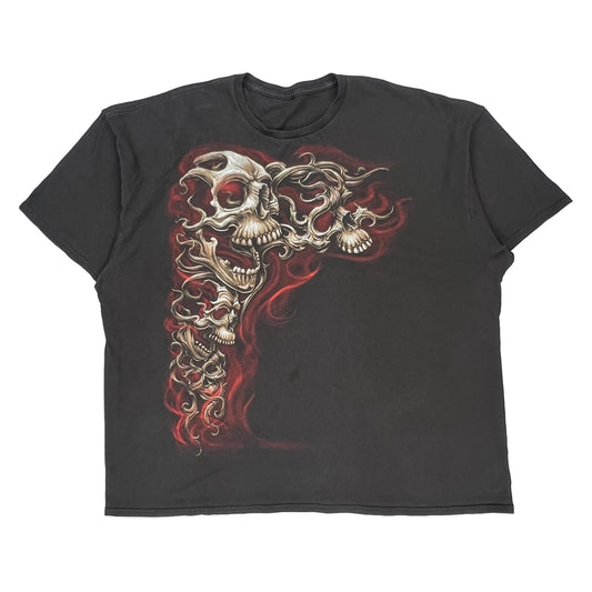 Skull Graphic Unbranded Graphic T-Shirt - 3XL Black Cotton