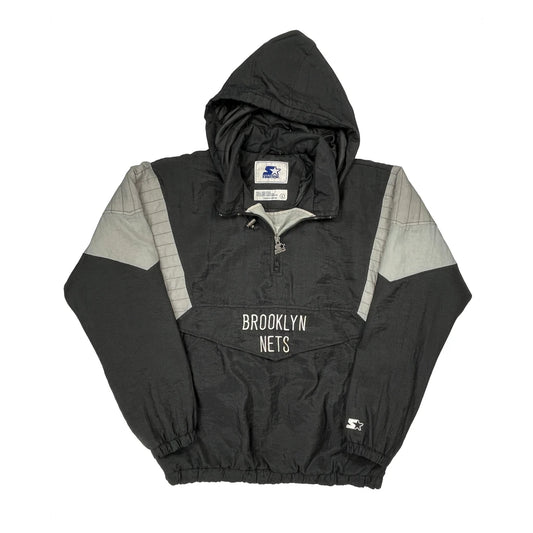 Brooklyn Nets Starter Graphic Windbreaker - Large Black Nylon