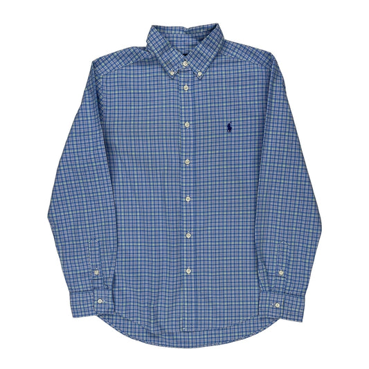 Age 10-12 Ralph Lauren Checked Shirt - Large Blue Cotton