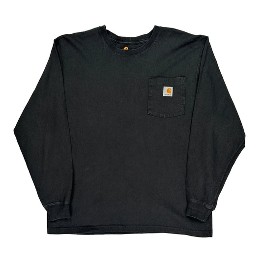 Carhartt Long Sleeve T-Shirt - Large Black Cotton