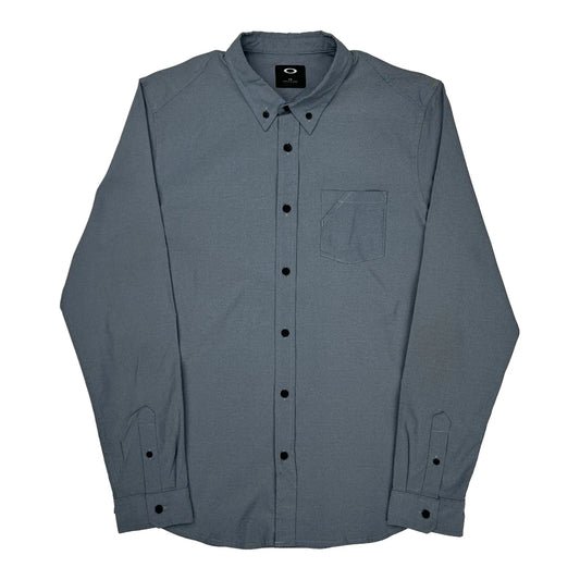 Vintage Oakley Slim Fit Shirt - Large Grey Cotton