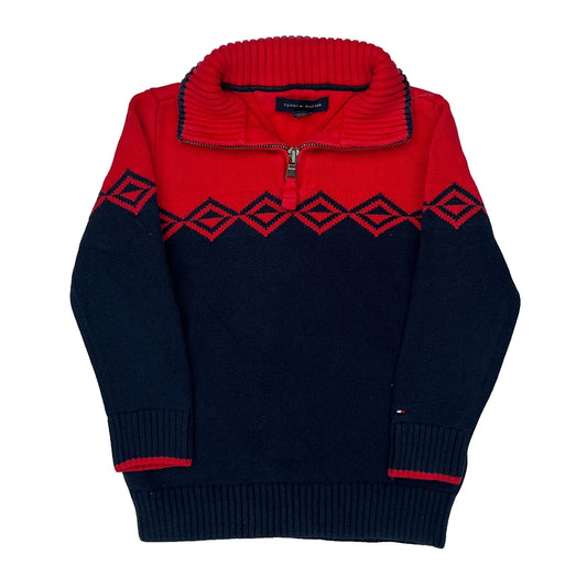 Vintage Age 4-5 Tommy Hilfiger 1/4 Zip - XS Navy Cotton