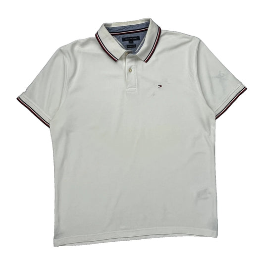 Tommy Hilfiger Polo Shirt - XL White Cotton