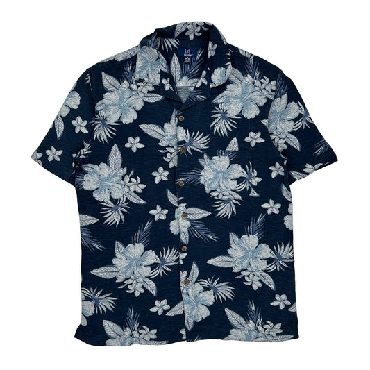 George Hawaiian Shirt - Small Navy Viscose