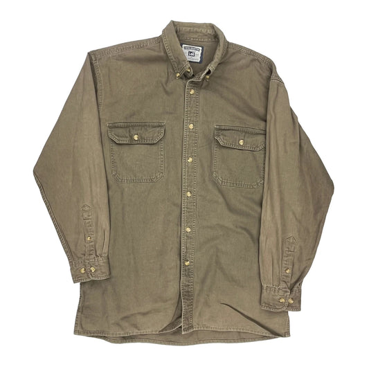 Lee Denim Shirt - Medium Khaki Cotton