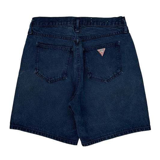 Guess Denim Shorts - 32W 8L Dark Wash Cotton