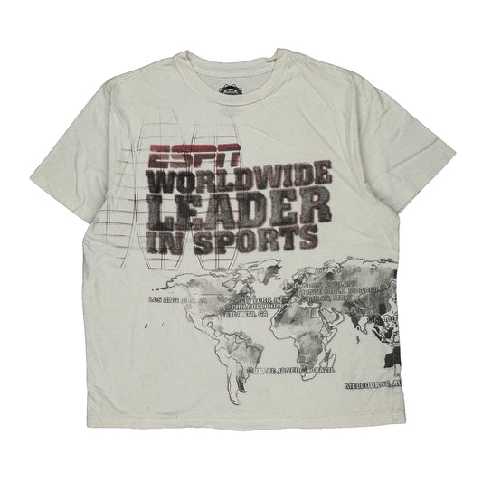 Espn Single Stitch T-Shirt - XL White Cotton