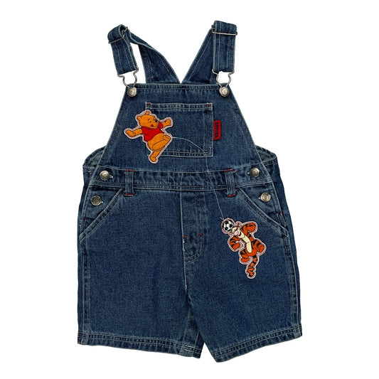 Age 2 Winnie The Pooh Disney Cartoon Dungarees - 2XS Blue Cotton