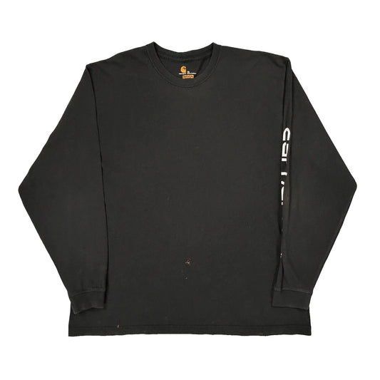 Carhartt Spellout Long Sleeve T-Shirt - XL Black Cotton