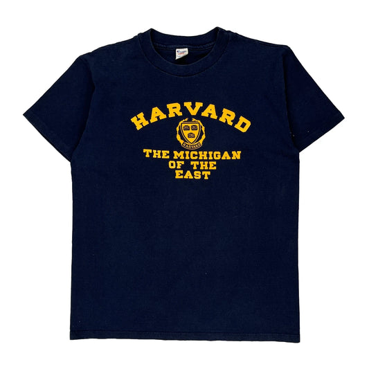 Harvard Champion Single Stitch T-Shirt - Large Navy Cotton