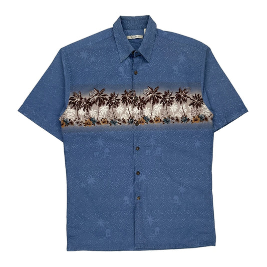 Campia Hawaiian Shirt - Medium Blue Cotton