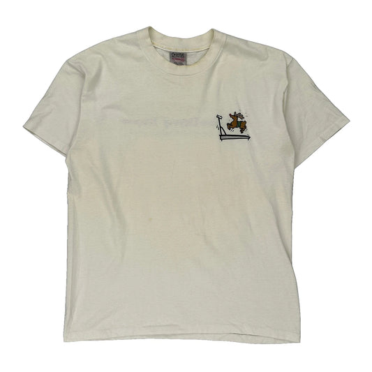 Twelve Days Of Fitness At The Central Branch Ymca Oneita Single Stitch T-Shirt - Large Cream Cotton Blend