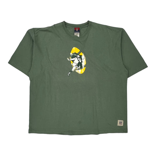 Reebok Nfl T-Shirt - 2XL Green Cotton