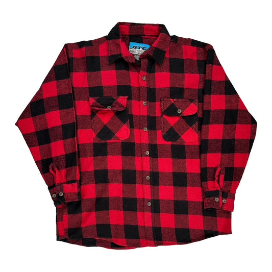 Bay Trading Co Checked Flannel Shirt - Large Black Cotton