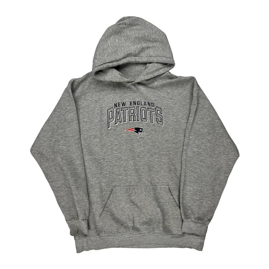 New England Patriots Reebok Nfl Hoodie - Large Grey Cotton Blend