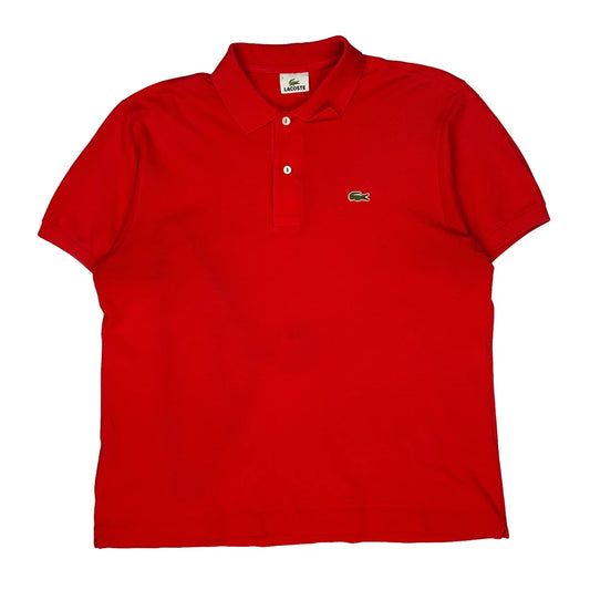 Vintage Lacoste Polo Shirt - Large Red Cotton