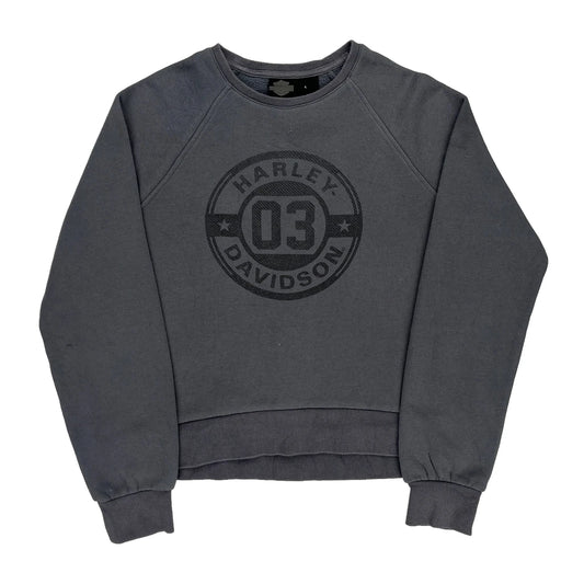 Harley Davidson Sweatshirt - Large Grey Cotton Blend
