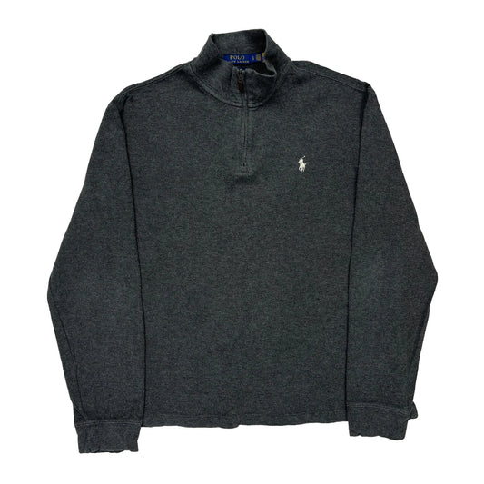 Polo By Ralph Lauren 1/4 Zip - Large Grey Cotton