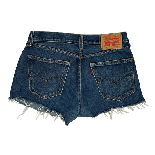 Levis Denim Shorts - 32W UK 12 Dark Wash Cotton
